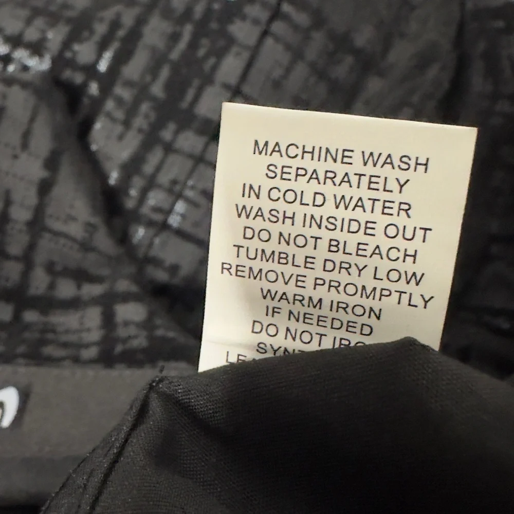 Fried Denim Black metallic pattern button up long sleeve shirt. - Picture 7 of 8